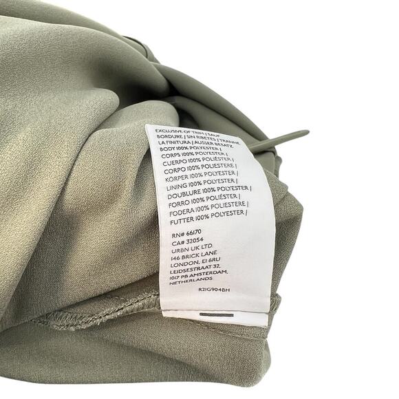 BHLDN Cali Satin Cowl-Neck Midi Slip Dress Moss Green Size US 4 - Picture 16 of 16